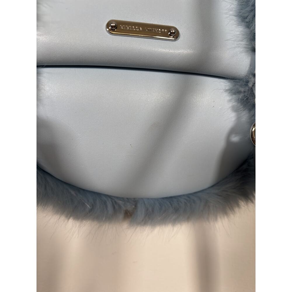 Rebecca Minkoff Backpack Womens Mini Light Blue Julian Convertible Faux Fur - Picture 3 of 11